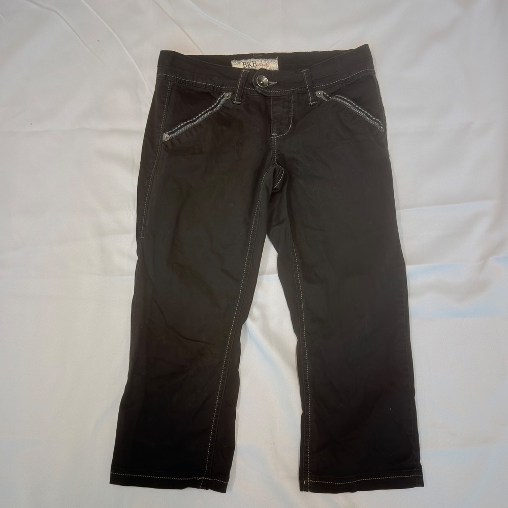 BKE Capri Pants Womens 26 Black Excellent Low Rise Becca Contrast Stitch Y2K
